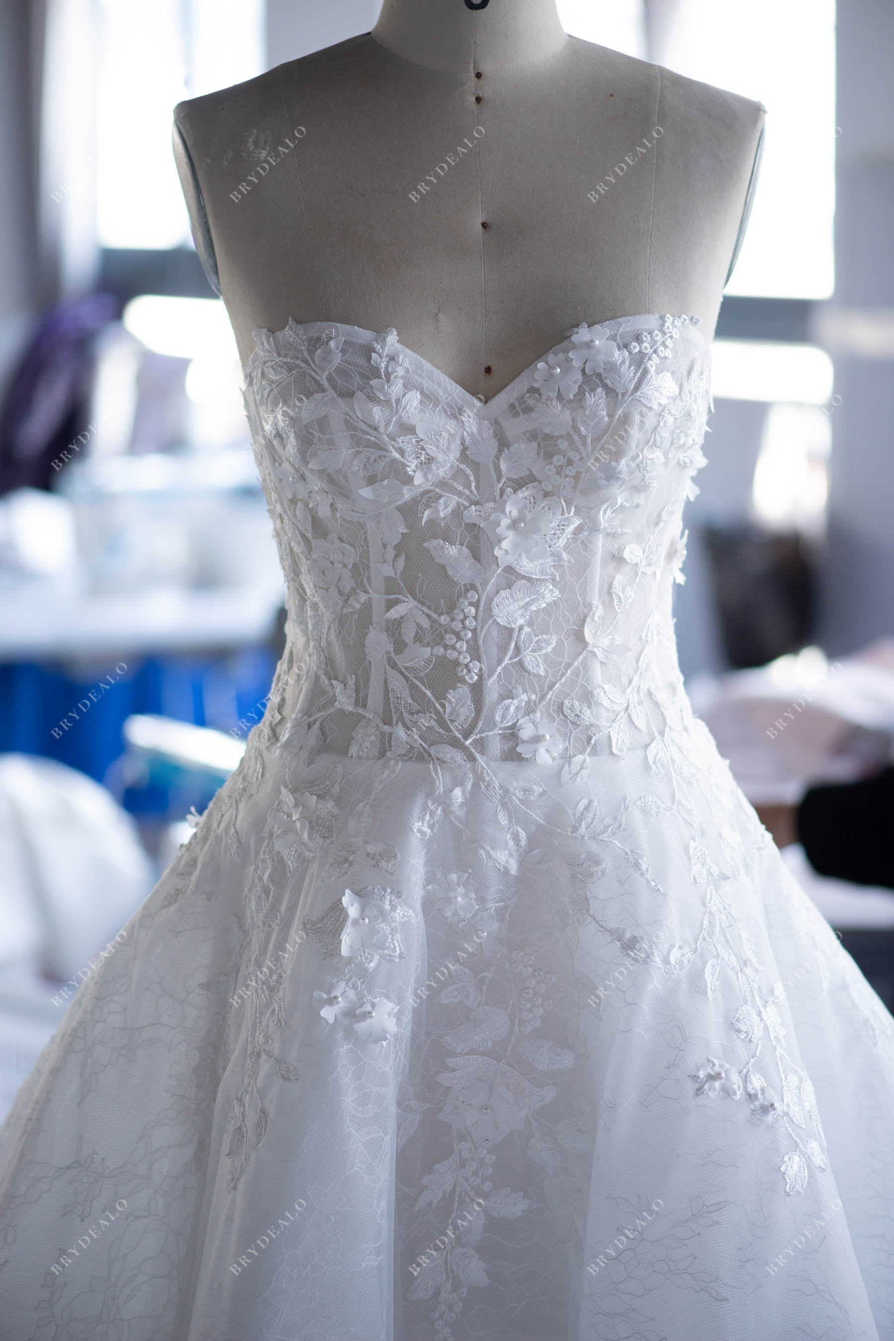 Custom Strapless Sweetheart Corset Wedding Dress
