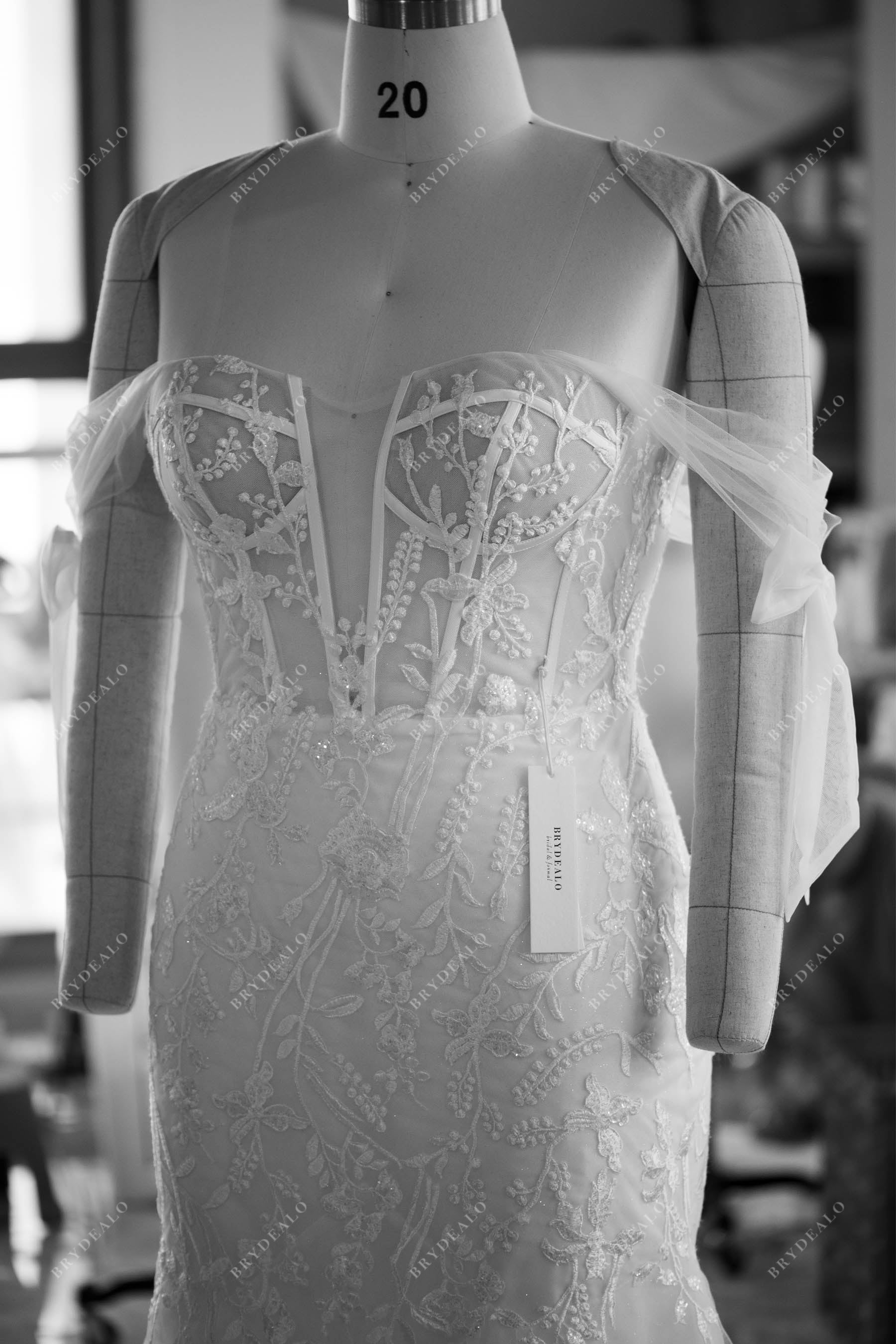 Custom Plus Size Corset Lace Off Shoulder Wedding Dress
