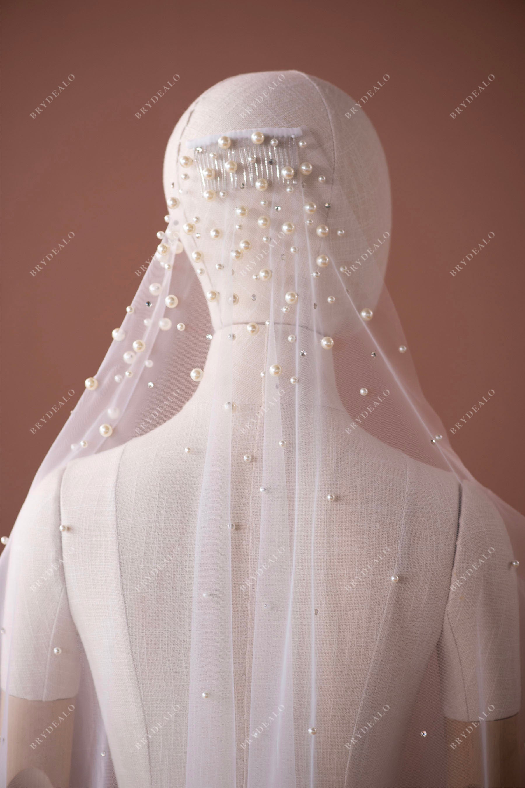 popular pearl bridal veil with comb online