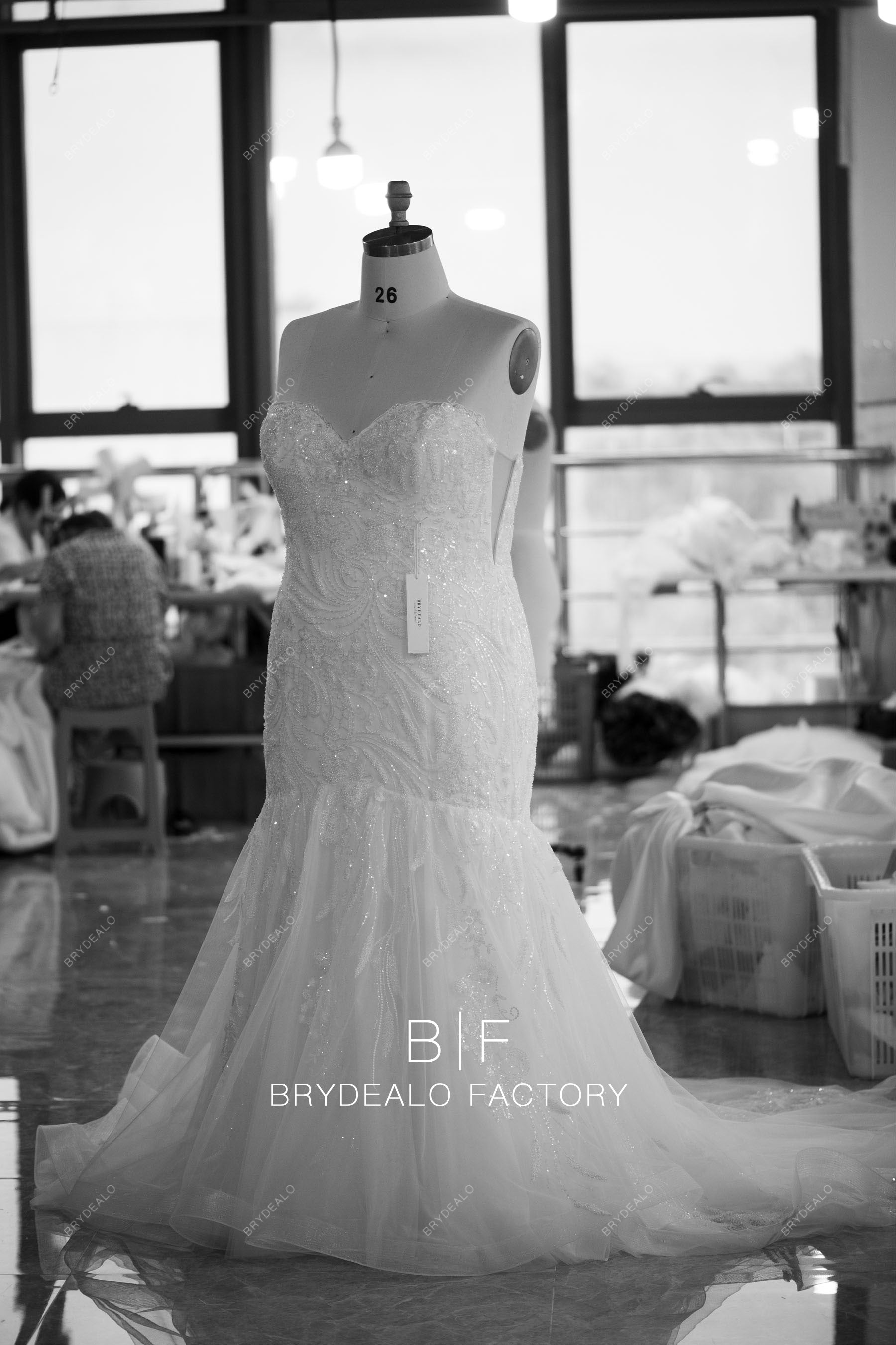 designer plus size beaded lace trumpet wedding dress