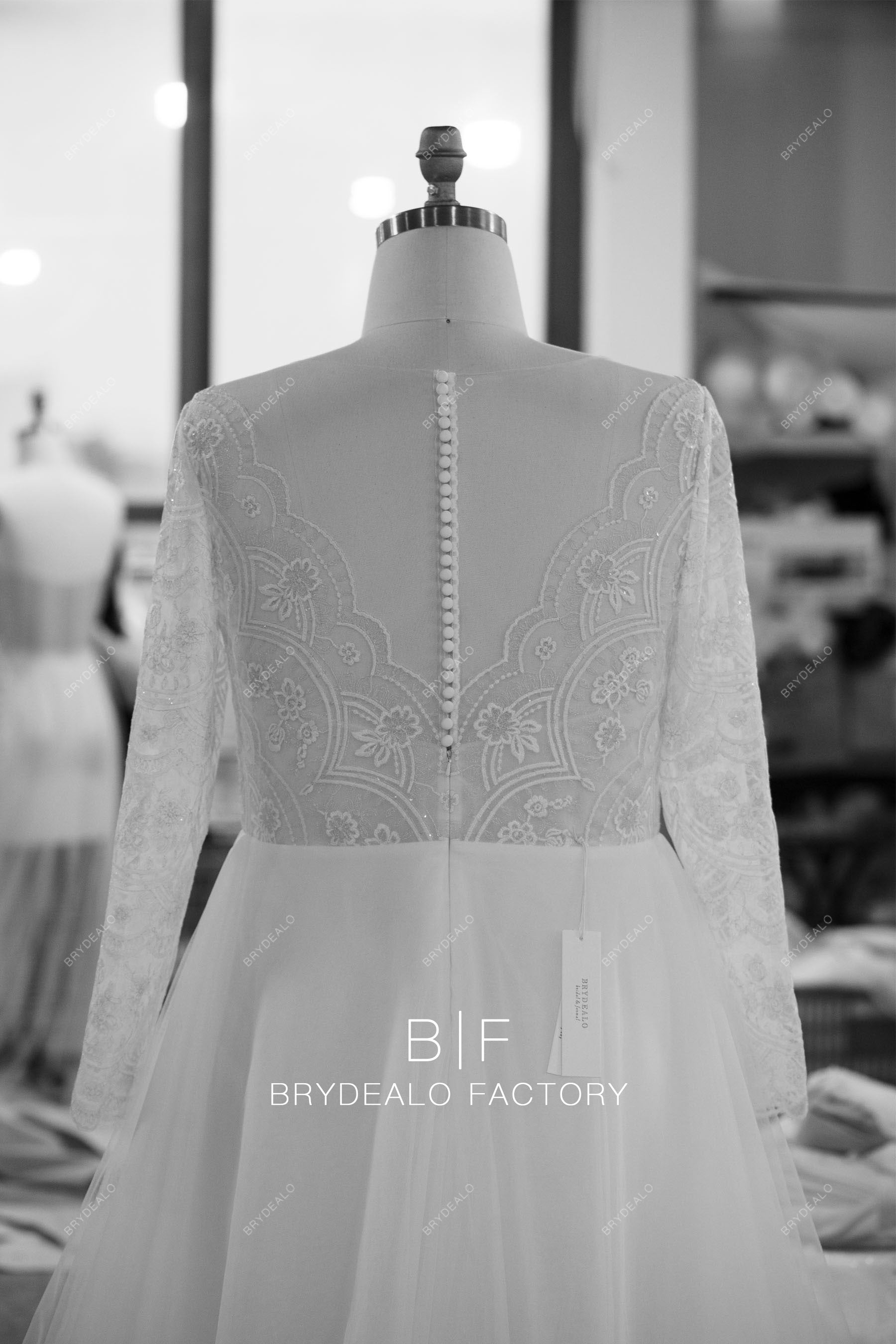 custom plus size lace back bridal gown