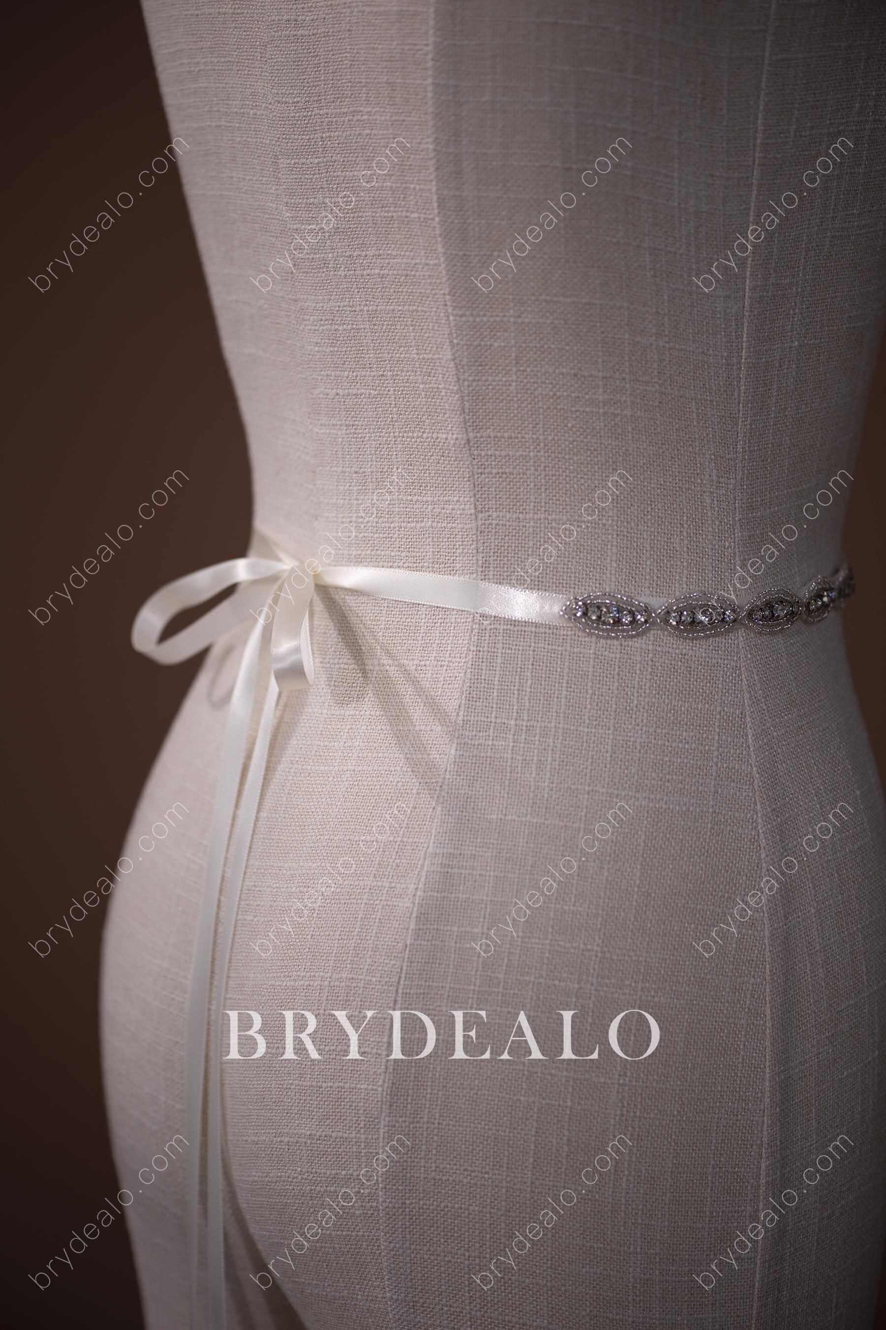 Fashionable Oval Crystals Beaded Bridal Sash