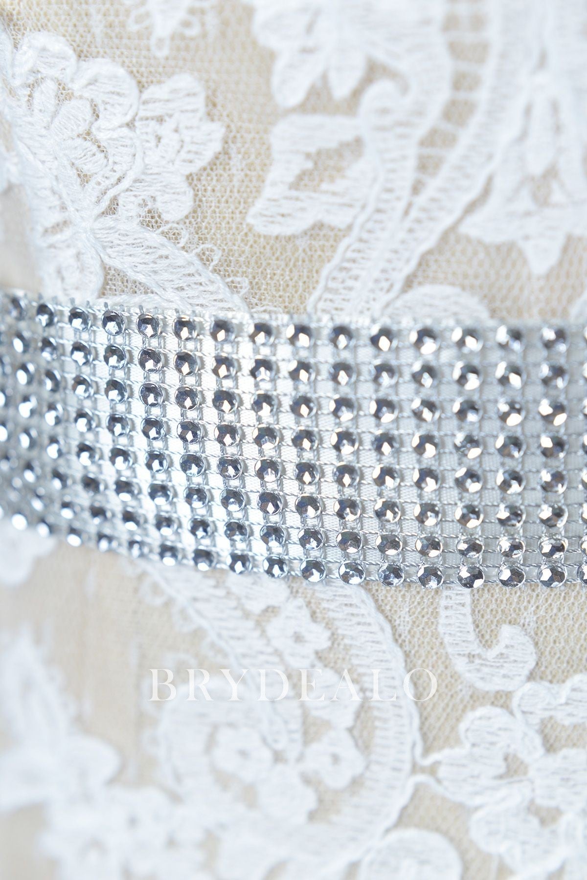 Wide Neat Rhinestones Bridal Sash 